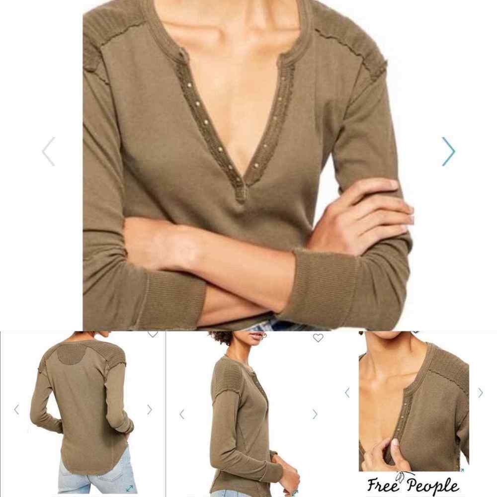 Free People Mix Military Long Sleeve Henley Boho * Cowgirl country